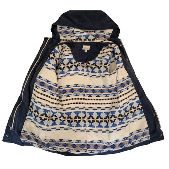 Marine Layer Womens Sz Small Navy Jacket Native Flannel Lined Hoodie Made In USA - Picture 4 of 8